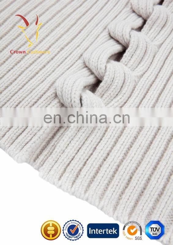 Ribbed Merino Wool Clothing Pullover Sweater for Lady