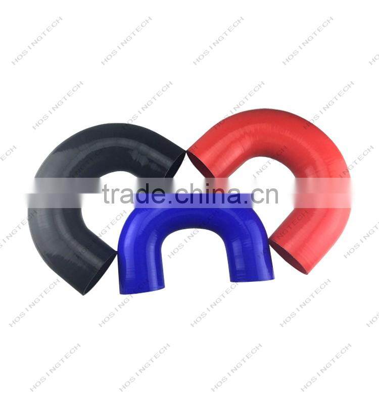 high temperature flexible automobile parts 180 degree silicone elbow