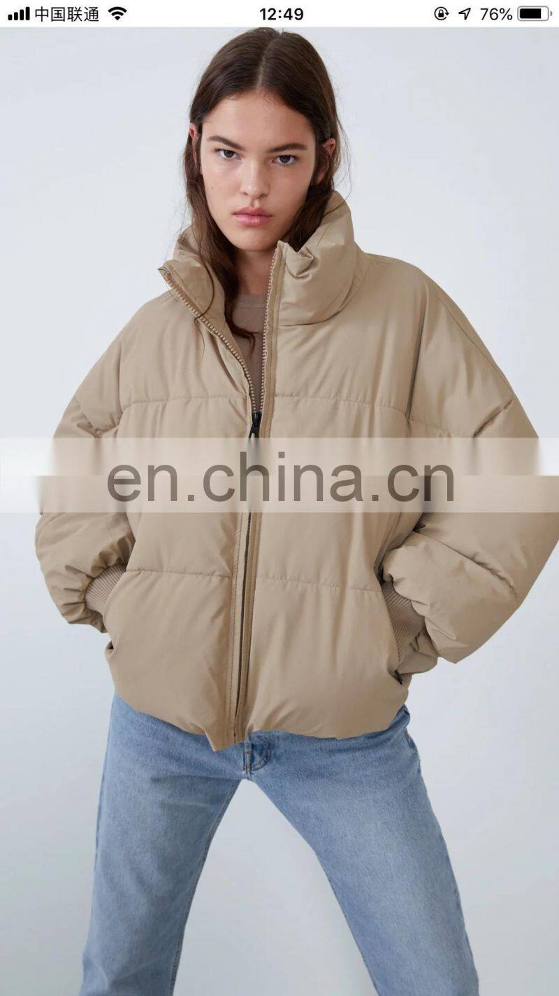 2021 autumn and winter new lazy wind thickened loose cotton jacket trend women's cotton-padded jacket bread jacket