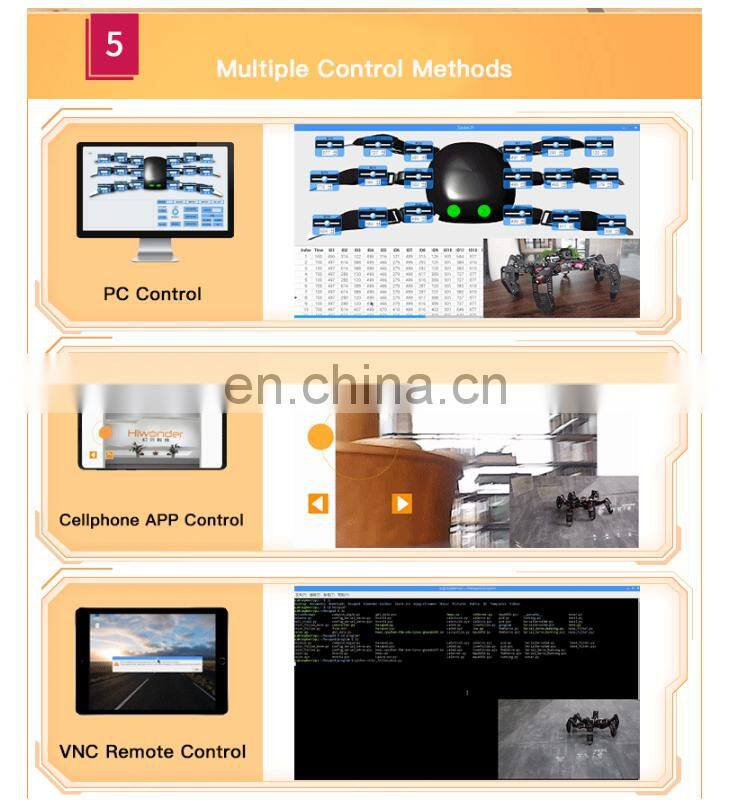18DOF Hexapod Robot 2DOF PTZ Spider Robot with Main Board for Raspberry Pi 4B/2G Finished
