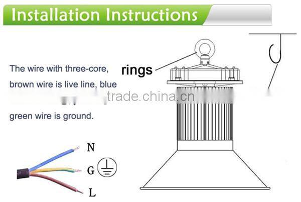 Super Bright Bridgelux chip cob high bay led with meanwell driver