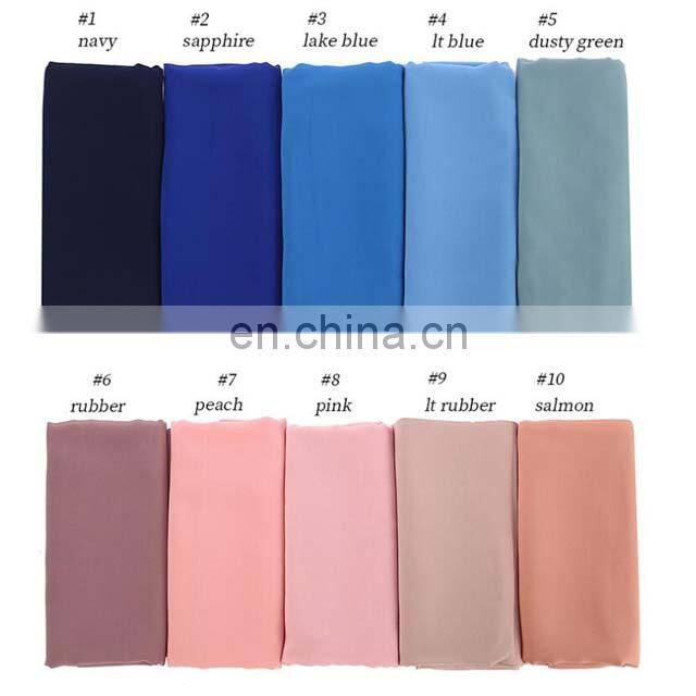 Wholesale Plain Women Scarf Georgette Kuwaiti Chiffon Hijab