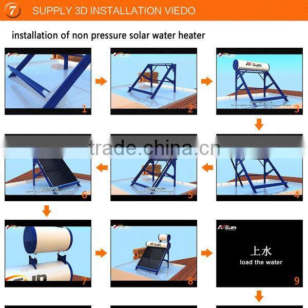 4Solar water heater system vaccum tube solar water heater compact solar water heater