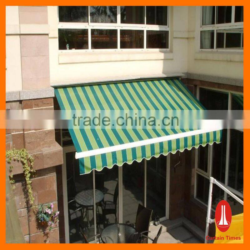 Curtain times Motorized Retractable Awning in Sunshade Fabric