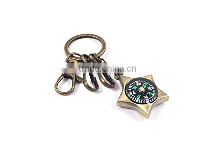 Factory direct sales custom metal compass keychain
