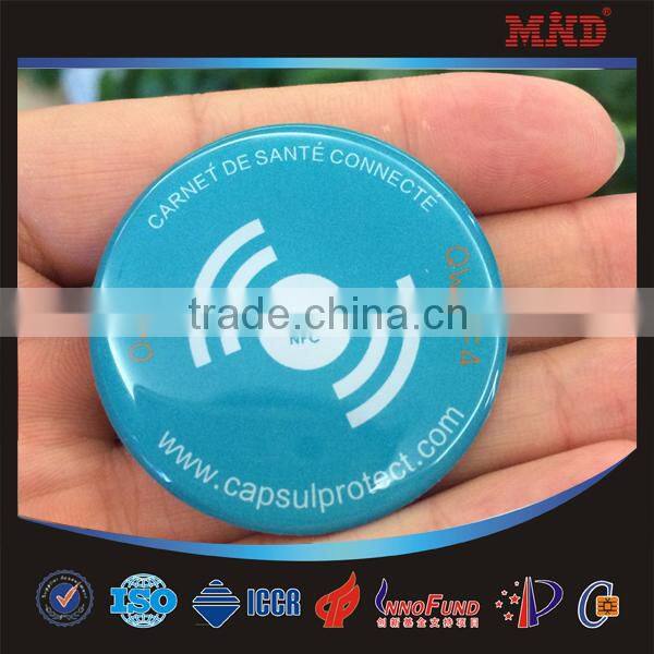 MDT62 high quality ISO14443A printable HF NFC rfid tag/rfid epoxy tag