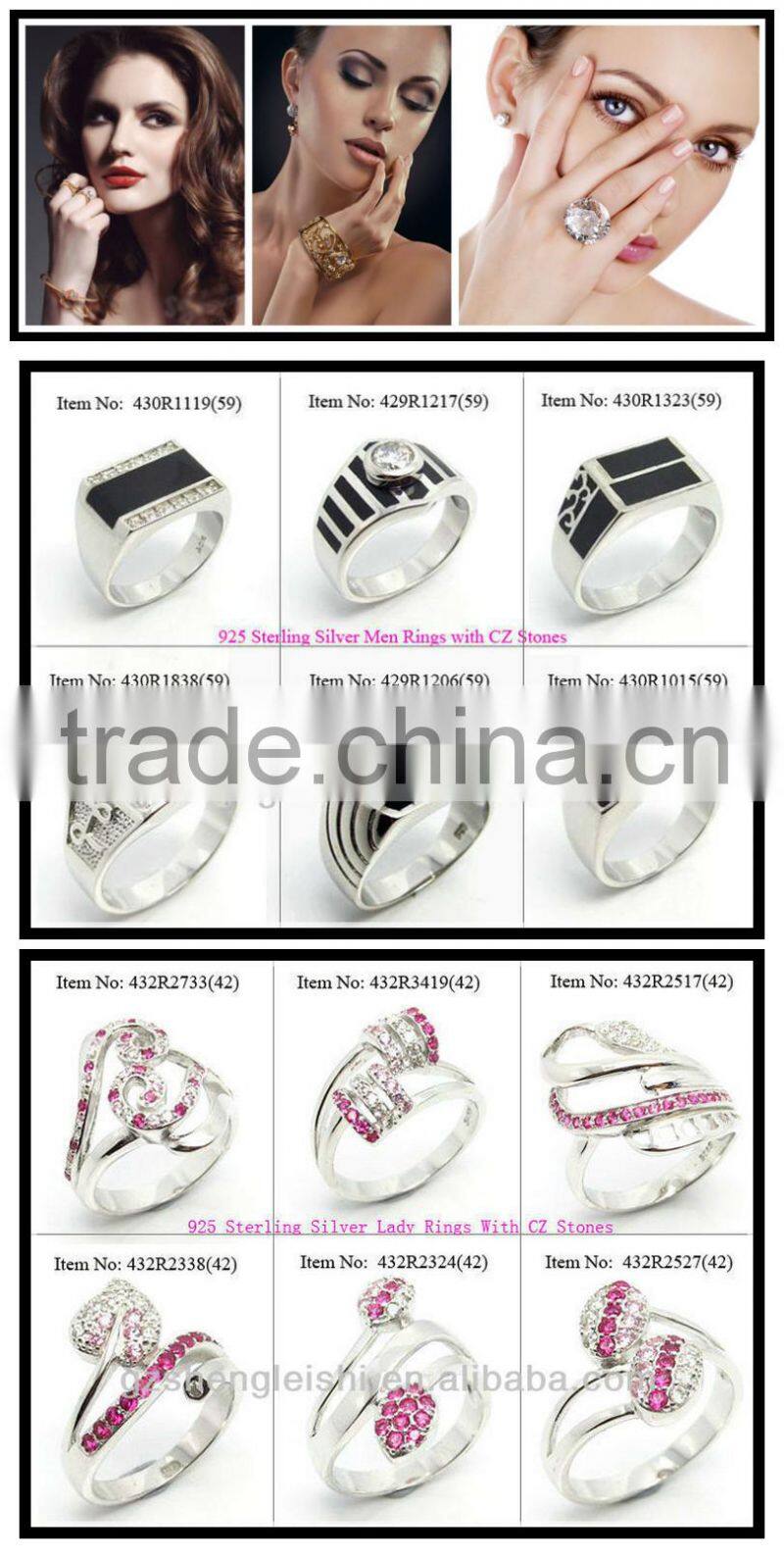 2015 New fashion jewelry 925 sterling silver bracelet connected ring for ladies-SLS professional jewellry