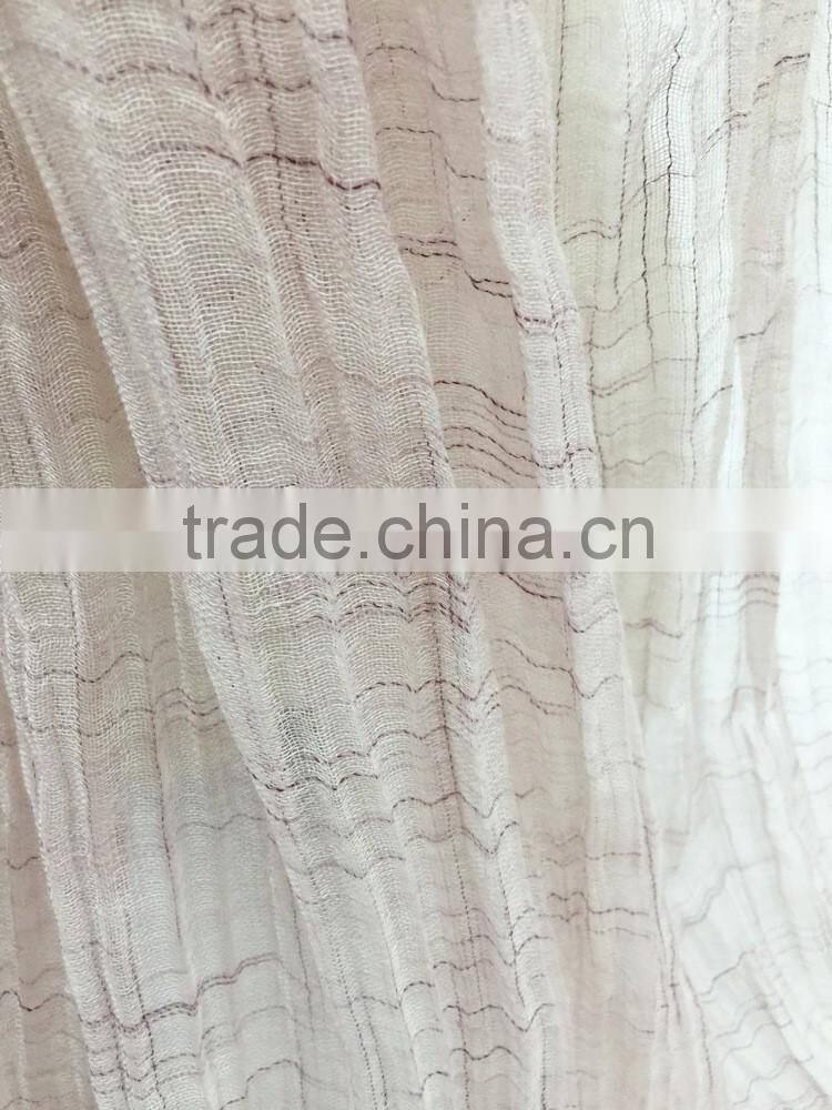 Leisure Japanese Literary Art Style Vintage Plain Flower Embroidery Wholesale Cotton Linen Scarves