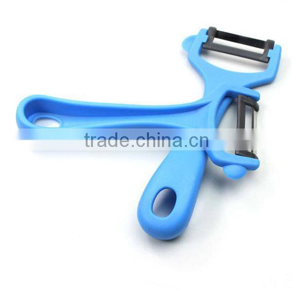 Blue plastic handle paring knife