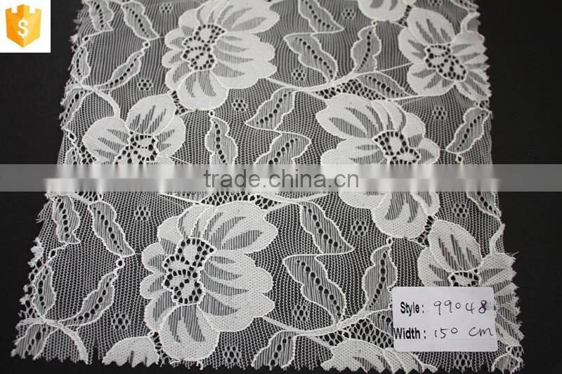 pretty design stretch lady lace fabric,fancy flower elastic lace fabric