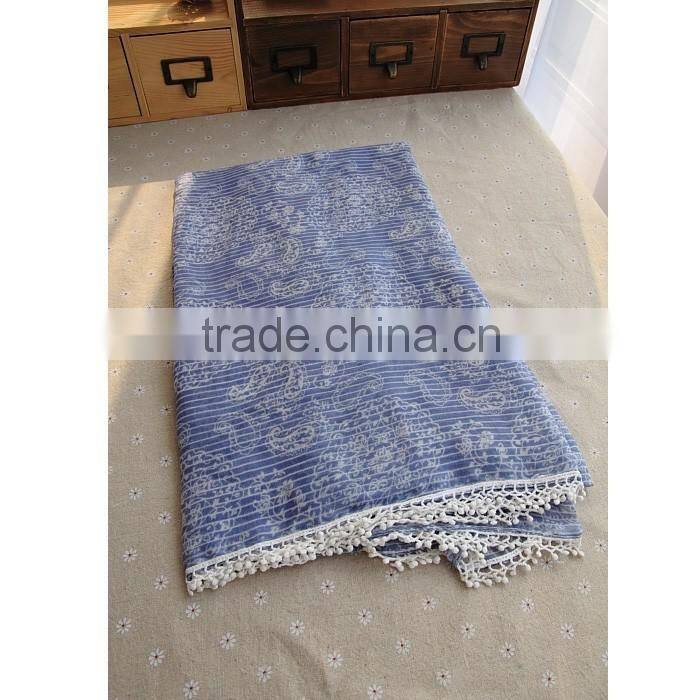 Leisure Paisley Pattern Lace Brim Women's Multifunctional Pashmina Shawl