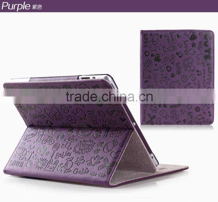 Hot selling high quality Cute stand leather case for ipad Air