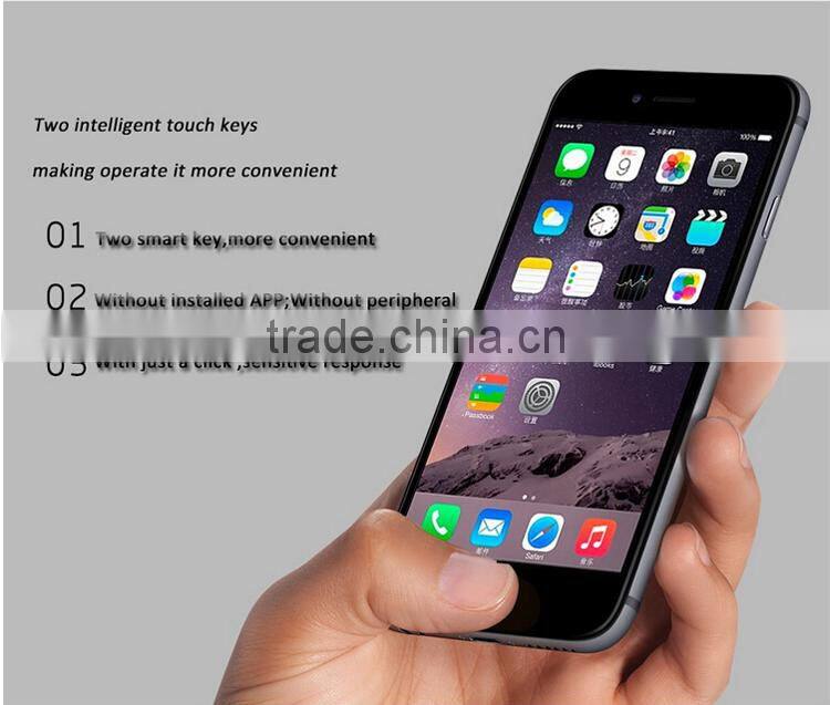 2015 creative design magic touch tempered glass screen protector for iphone 6 with smart touch back and confirm buttons
