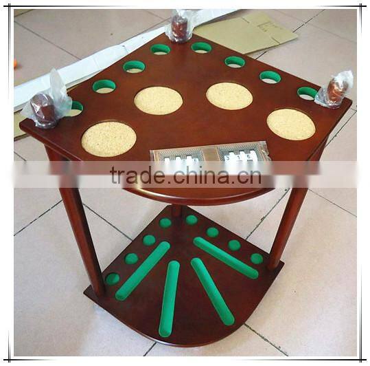 Brass billiard scoreboard for cue rack
