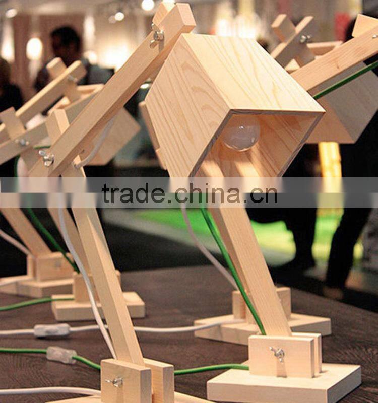 Modern Lovely Dog Wooden Study Bedside Reading Table lamp PLT8062