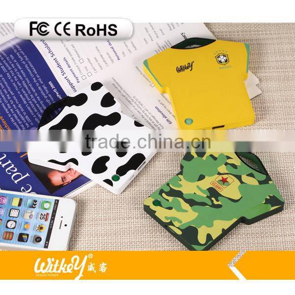 2016 new products football Tshirt shape power bank