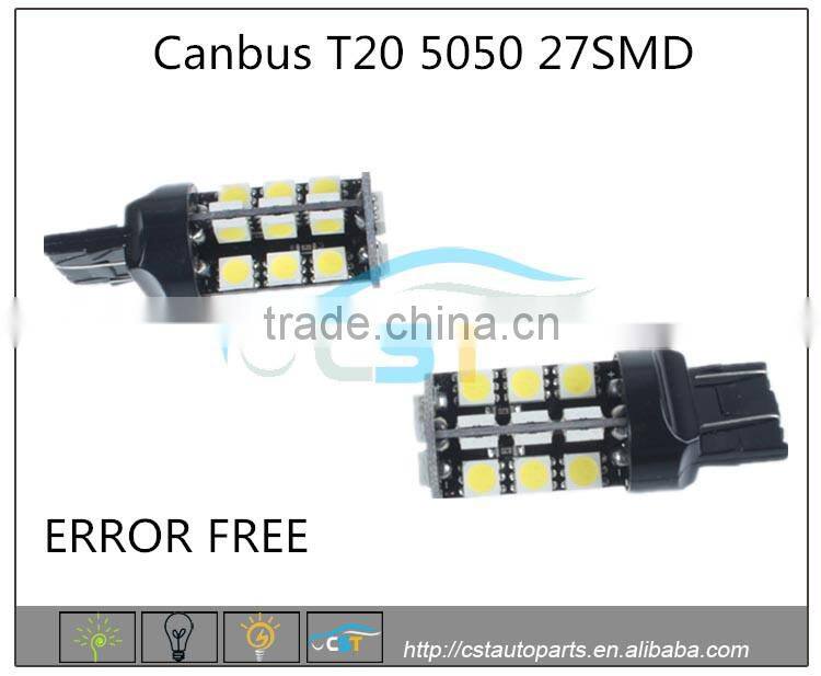 Best Offer Nonpolar Canbus LED Lamp Bulb T20 7440/7443 5050 27SMD 12V Led Lamp Bulb