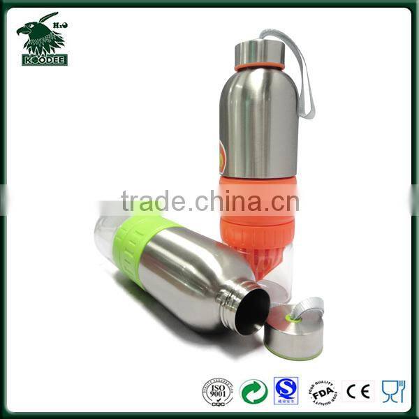 2014 Hot FDA Approved Stainless Steel Juice Sauce Bottle / Juice Water Bottle Fruit Infuser