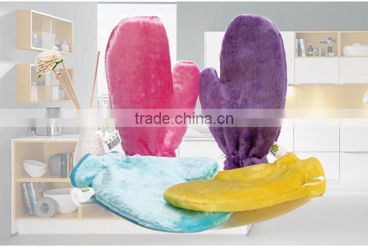 Brush Cleaning Glove Best Selling Wood Fiber Glove Wash Cloth