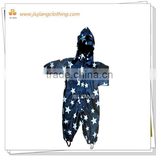 waterproof rain overalls children with attached hood