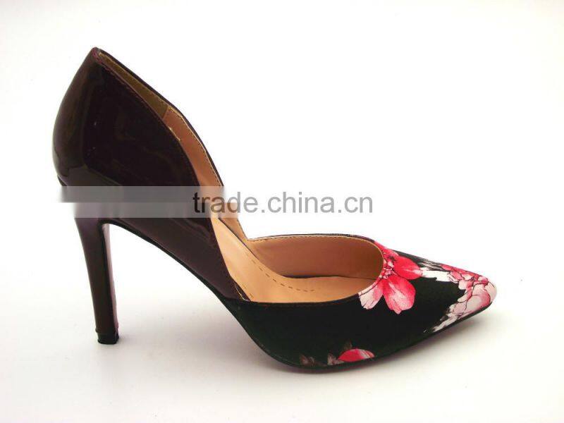 new fashion high heel empty sides flower party shoes