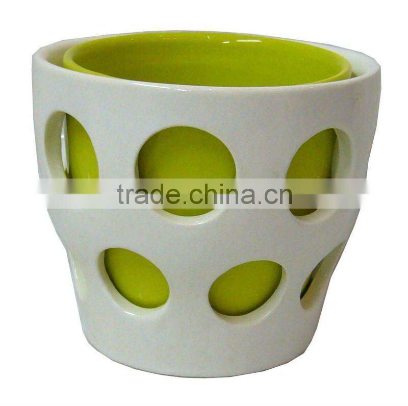 indoor ceramic vase set pot with butterfly beauty design