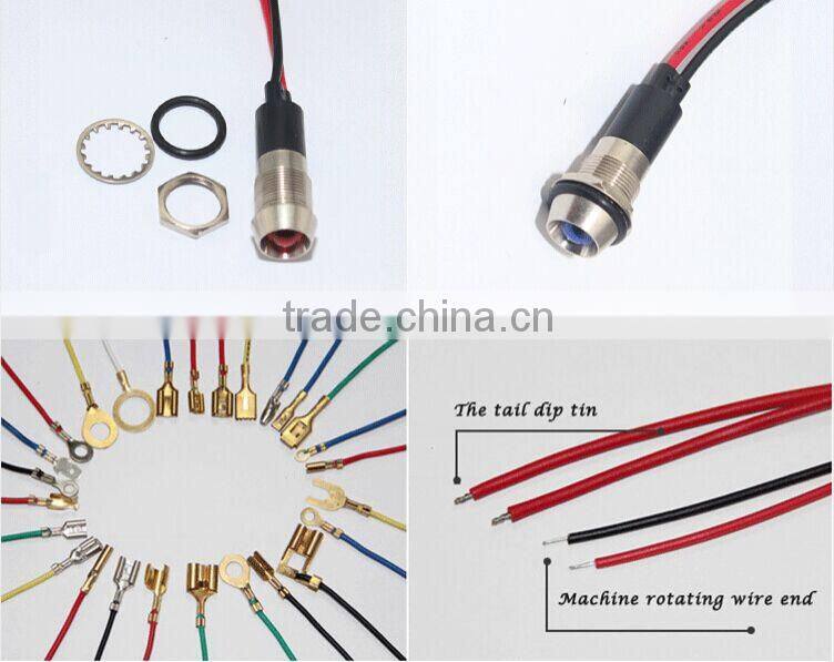 Wenzhou Green Lamp 12MM metal 12V DC led side signal lights bulbs with wire