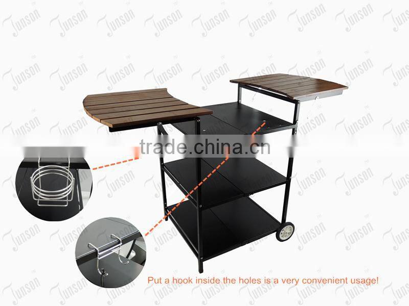 Outdoor foldable camping trolley for bbq