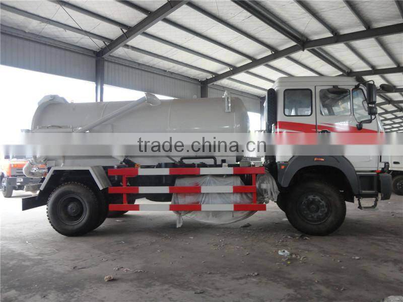 Top quality beiben 4X2 12000L vacuum truck jetting tanker