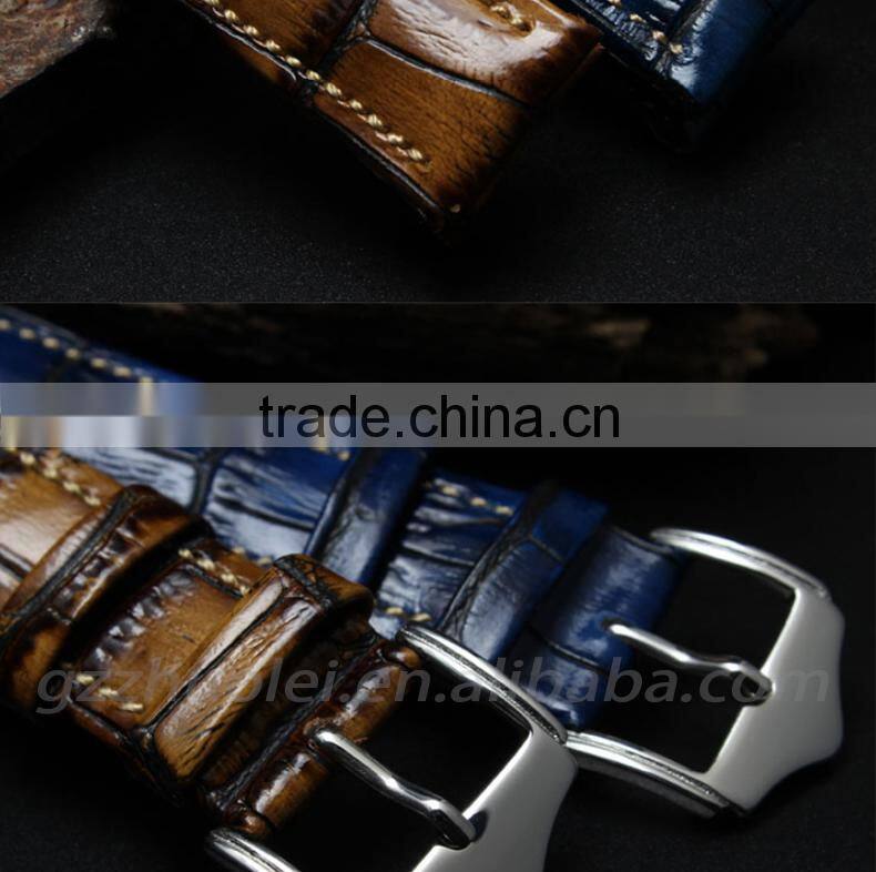 18|20|22mm high quality genuine cowhide leather Watch strap with fashionable buckle