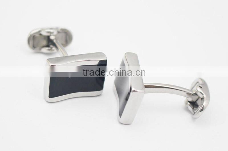Wholesale Black Stainless Steel Custom Men's Cufflinks