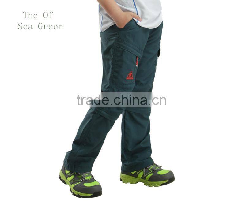 Children quick-drying pants waterproof sunscreen removable wear soft