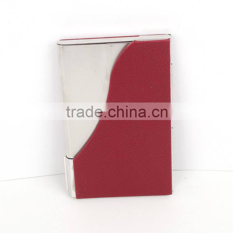 2016 Smart eco-friendly leather with aluminium card holder business name card holder