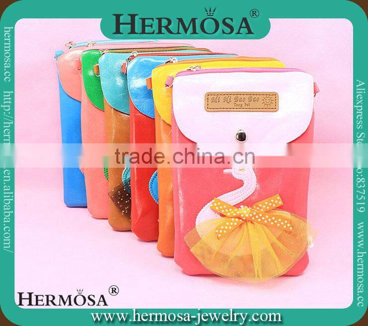 Lovely Red PU Creative Cartoon Swan Style Lovely Mini Chrildren Coin Purse Phone Keychain Bags Wholesale PUB 23