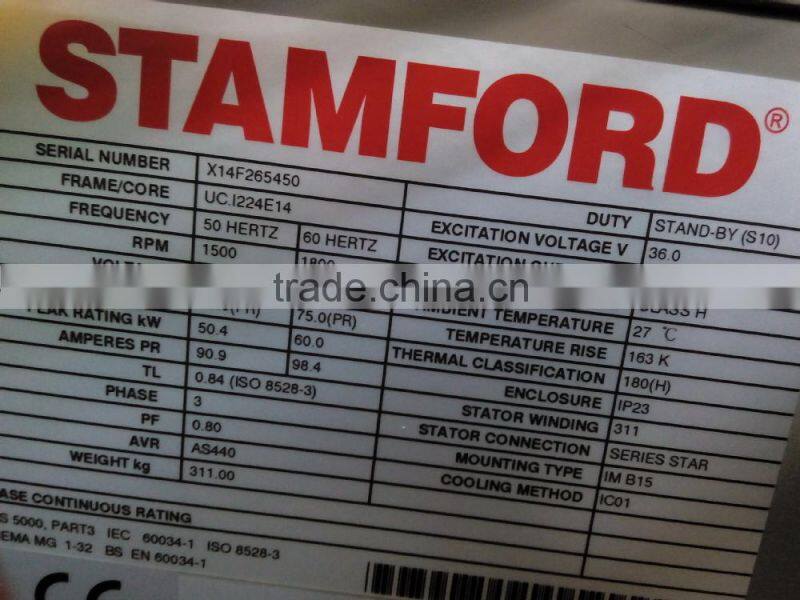 Factory sale 50 kw open type generator 60hz with Cummins engine