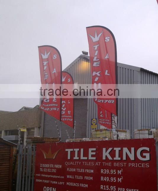 2016 new shape aluminium pole and cloth graphic beach flag