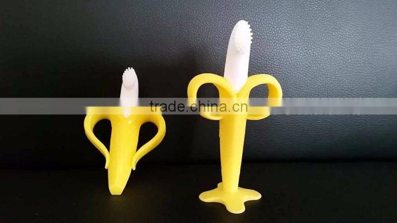 Manufacturer OEM cute banana silicone baby toy baby teether