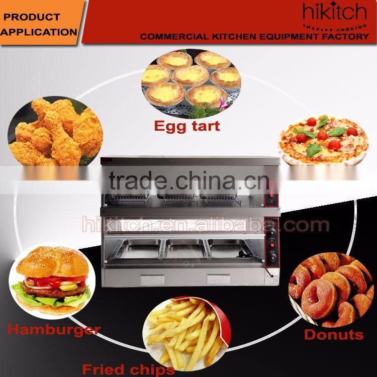 Counter top food warming showcase stainless steel fast food display equipment on sale