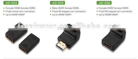 Female HDMI to female HDMI and fixed linear turn connector adapter made in china