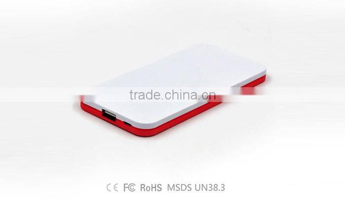 Promotion polymer ultra thin power bank 6000mAh for mobile phone portable charger universal power bank With LED Flashlight