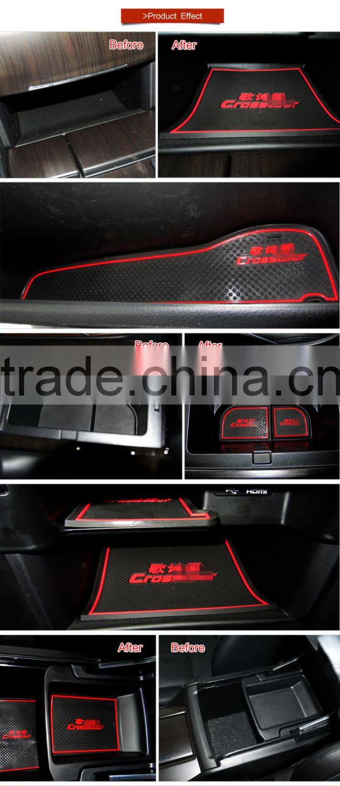 China OEM service car gate slot mat for Honda Crosstour 2014 8pcs/set