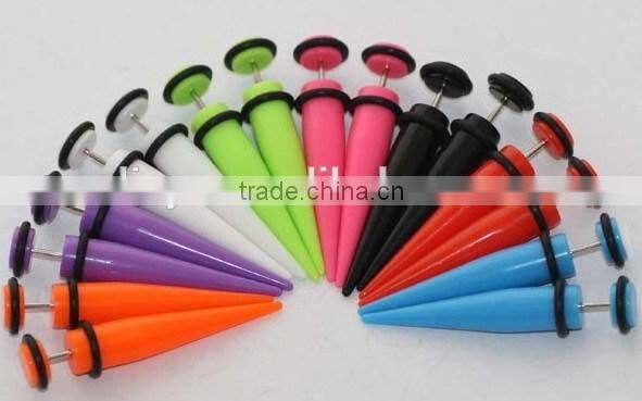 Body Jewelry Acrylic Fake Tapers with Crystal