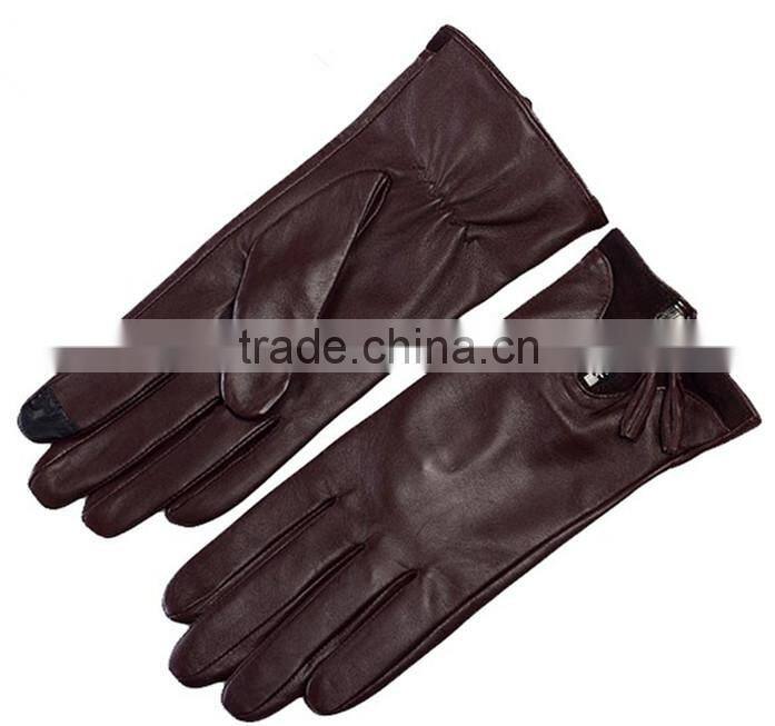 Hot sale ,Ladies Wearing Touch screen Leather Gloves