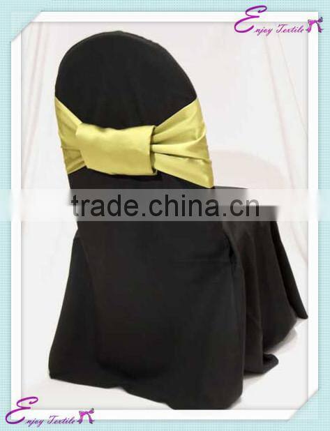 YHS#524 satin sash with butterfly pin polyester banquet wedding wholesale chair cover sash bow