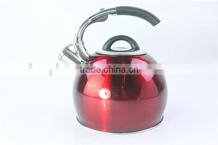 Painting finished black nylon handle whistling kettle stainless steel water kettle