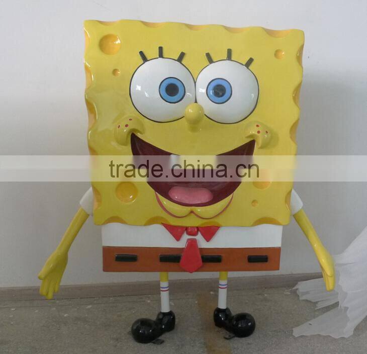 Fiberglass Cartoon Sculpture Fiberglass 1:1 Size SpongeBob