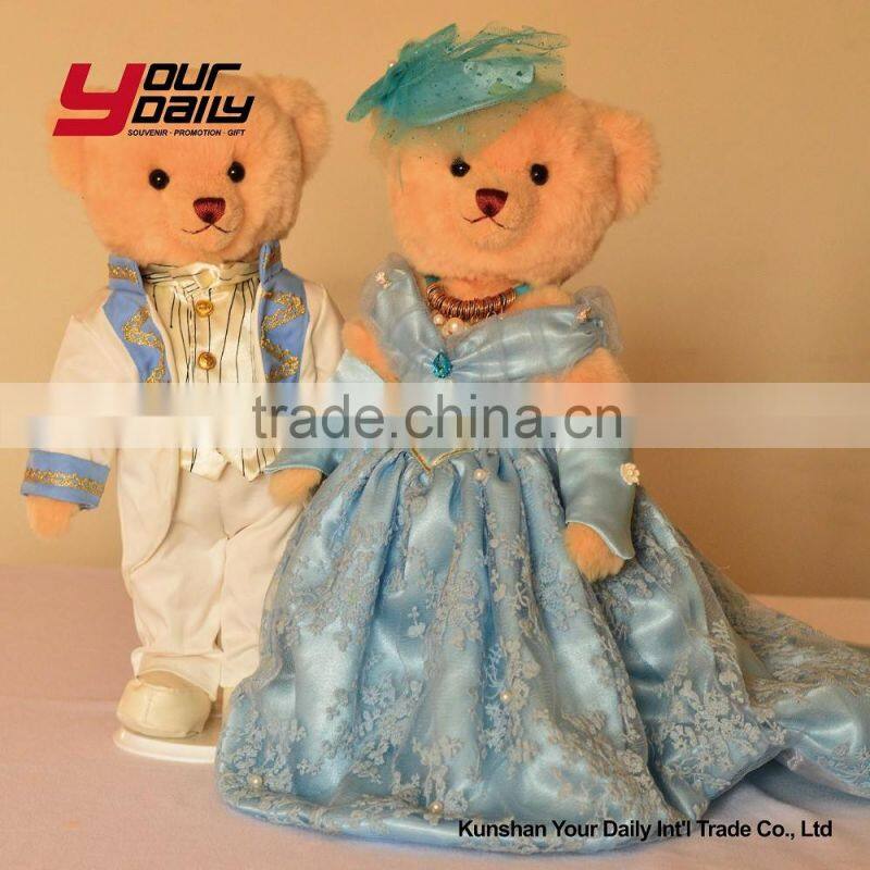 customized plush teddy bear couple stuffed toy suit bear