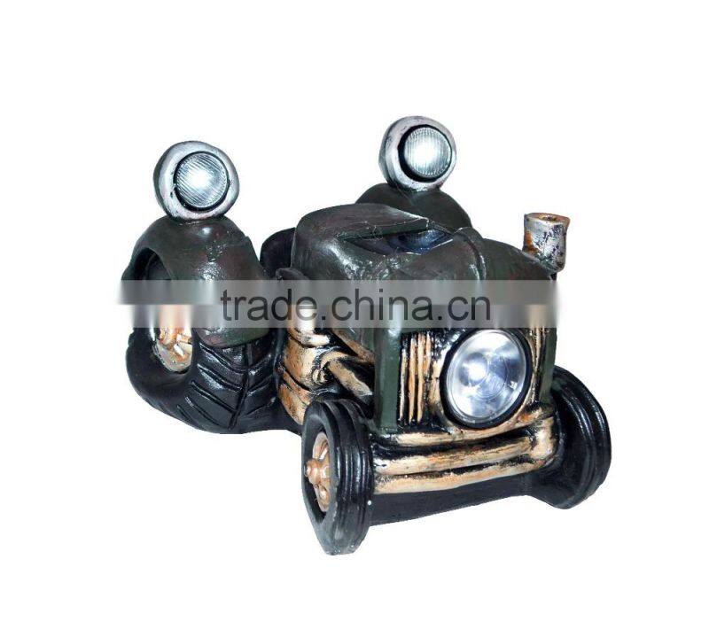 Resin Solar Vintage Tractor Garden And Path Light