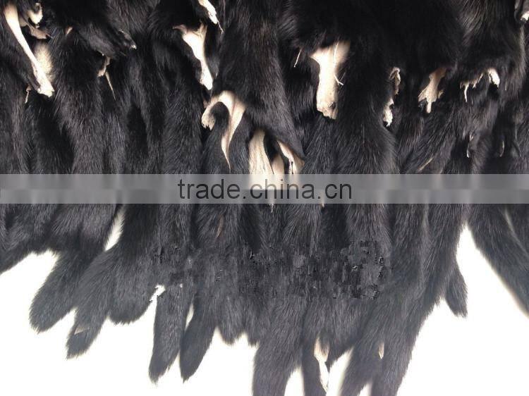 Factory Direct Black Color Sable Fur Skin / Real Tan Mink Fur Skin