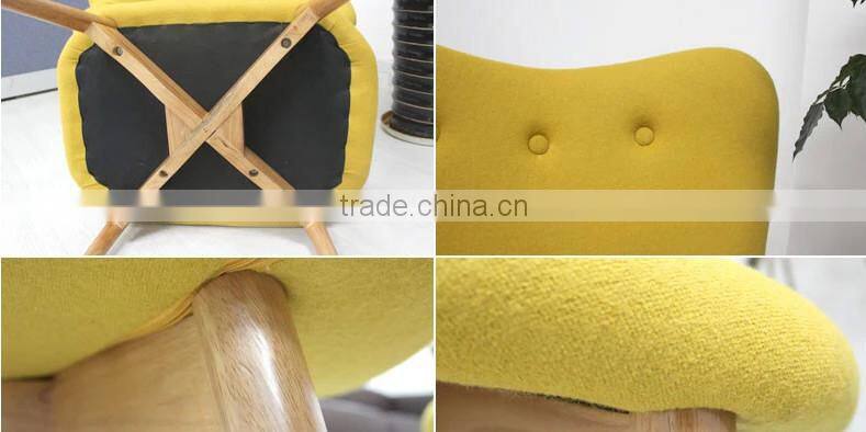 Fancy living room furniture Bear chair with ottoman/Wood furniture wooden with wool fabric bear relaxing chair with ottoman
